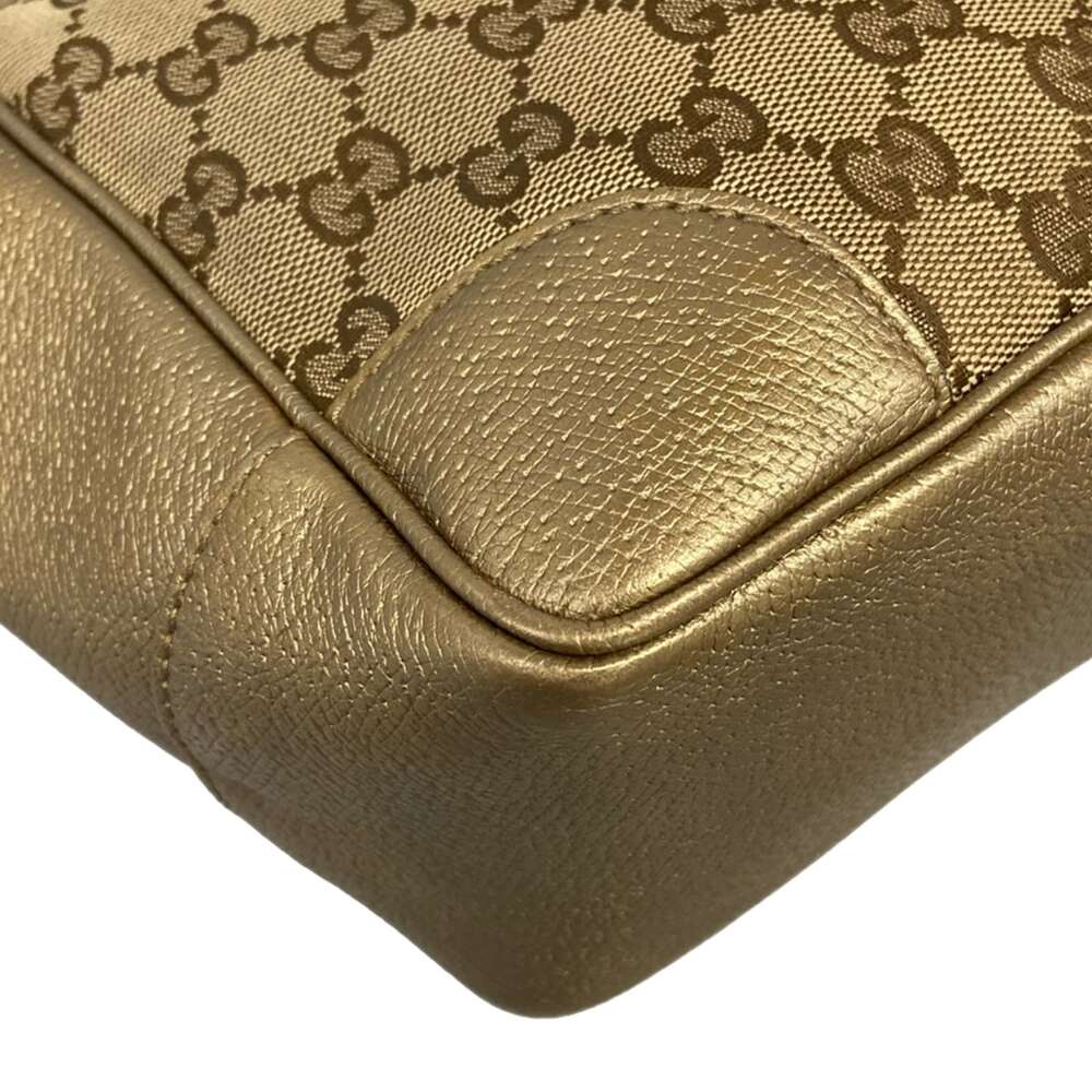 Gucci GG Handbag 353121 Beige Dark Brown Gold Jacquard Leather - Picture 6 of 15